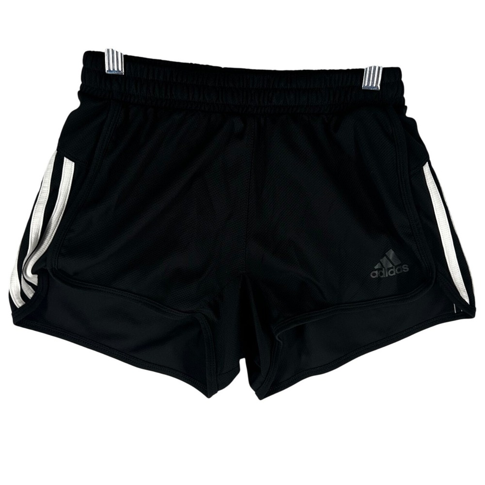 Adidas Climalite Black Running Training Shorts Outer Leg Stripes Women's Size XS